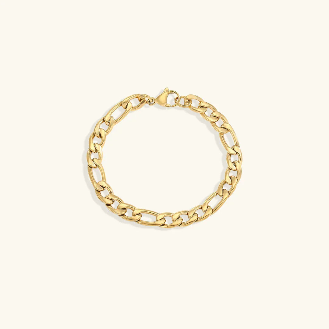 Gold-Plated Figaro Chain Bracelet for Women