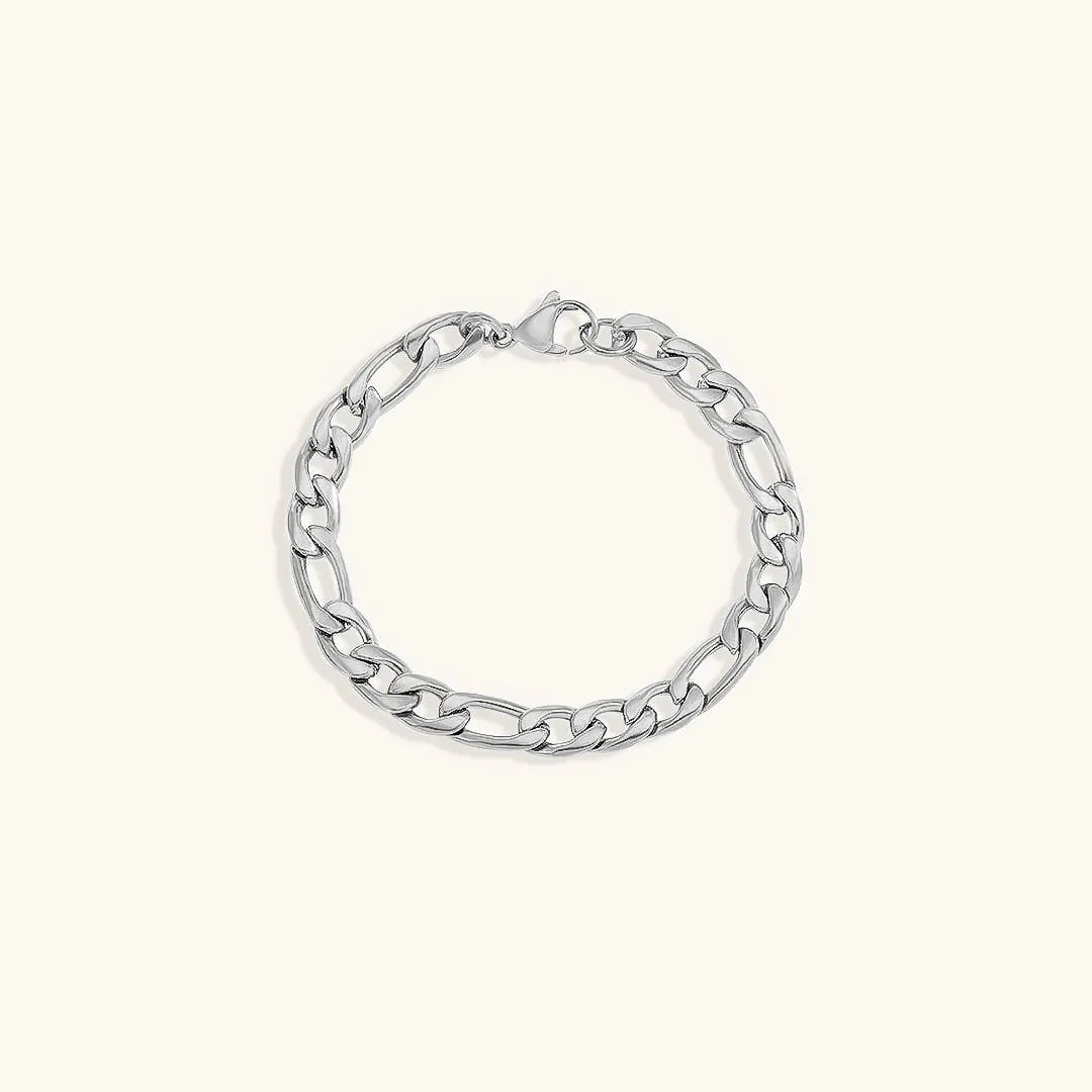 Gold-Plated Figaro Chain Bracelet for Women