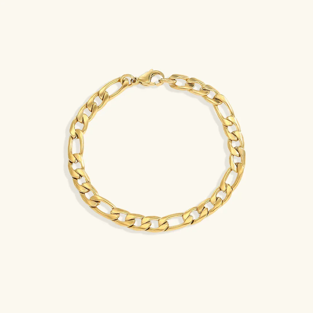 Gold-Plated Figaro Chain Bracelet for Women