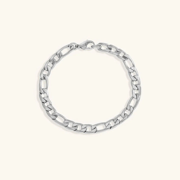 Gold-Plated Figaro Chain Bracelet for Women