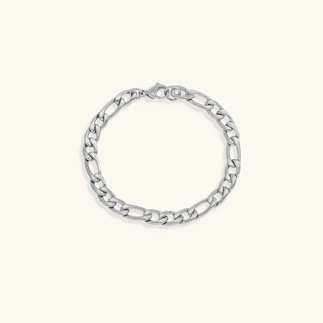 Gold-Plated Figaro Chain Bracelet for Women