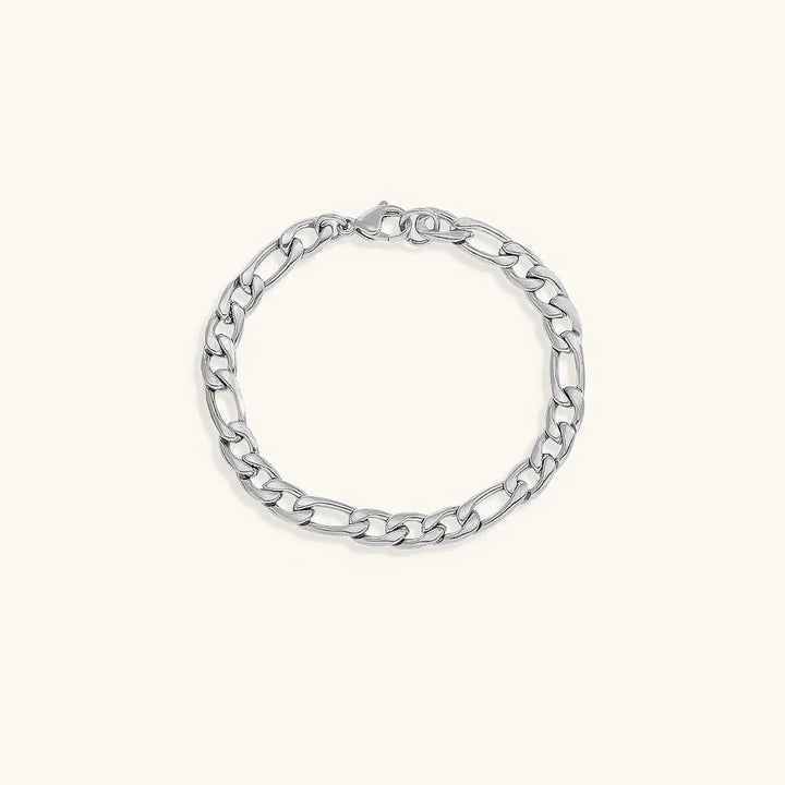 Gold-Plated Figaro Chain Bracelet for Women