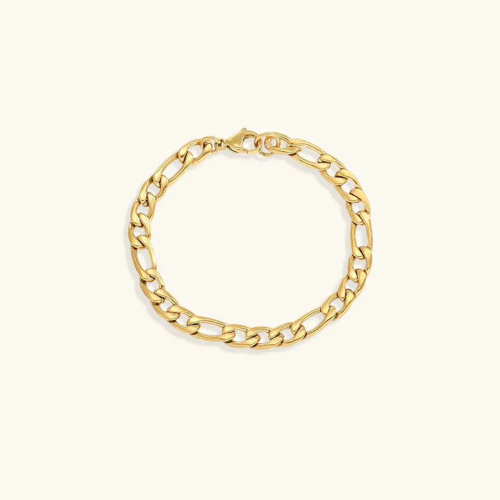 Gold-Plated Figaro Chain Bracelet for Women