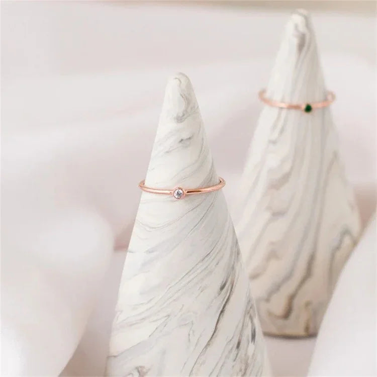 Gold-Plated Crystal Stackable Ring for Women
