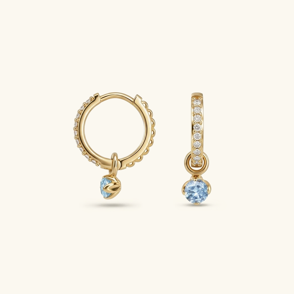 Gold-Plated CZ Huggie Earrings for Women