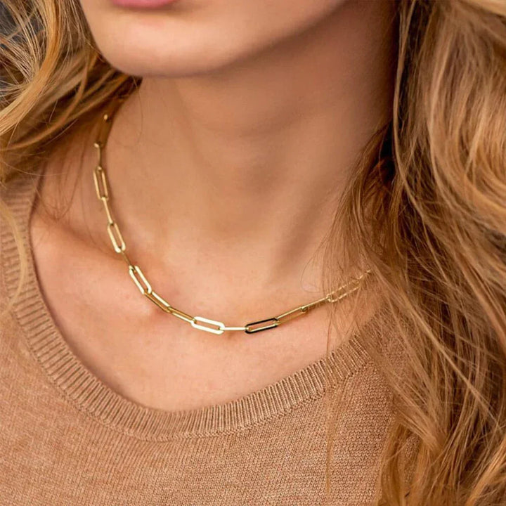 Gold-Tone Oval Link Chain Necklace