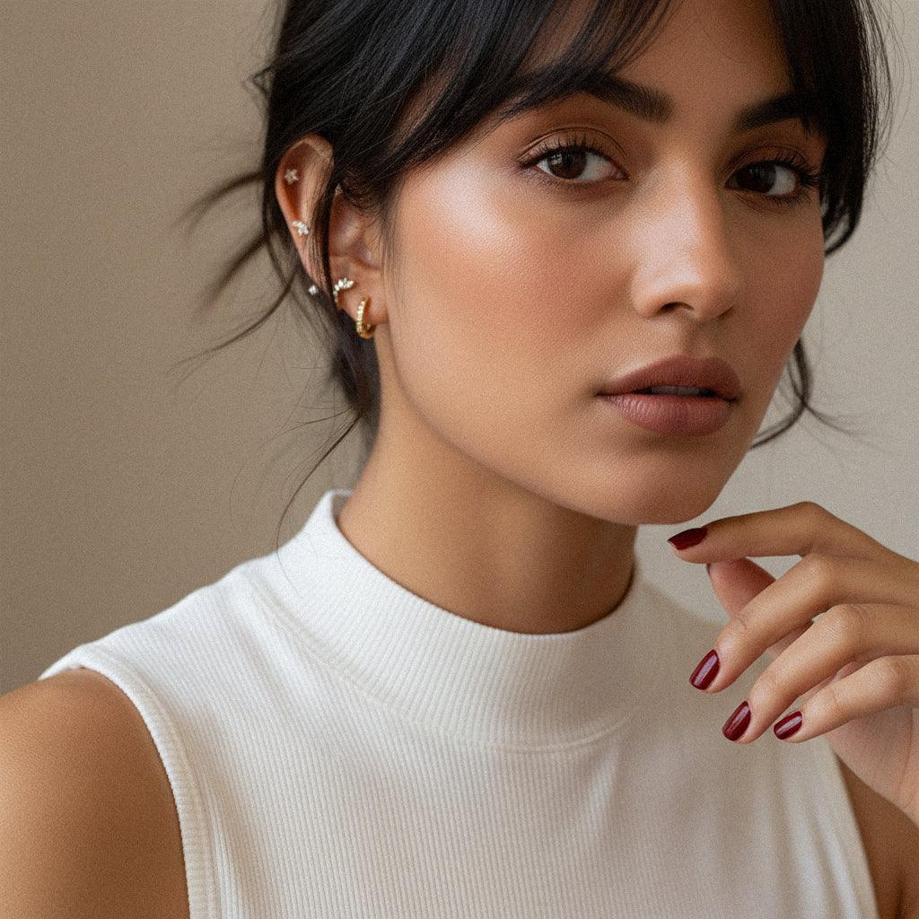 Gold Plated Diamond Earrings Bundle