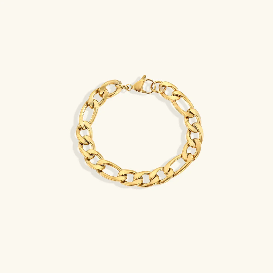 Gold-Plated Figaro Chain Bracelet for Women