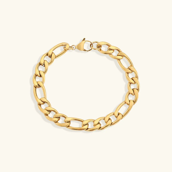 Gold-Plated Figaro Chain Bracelet for Women