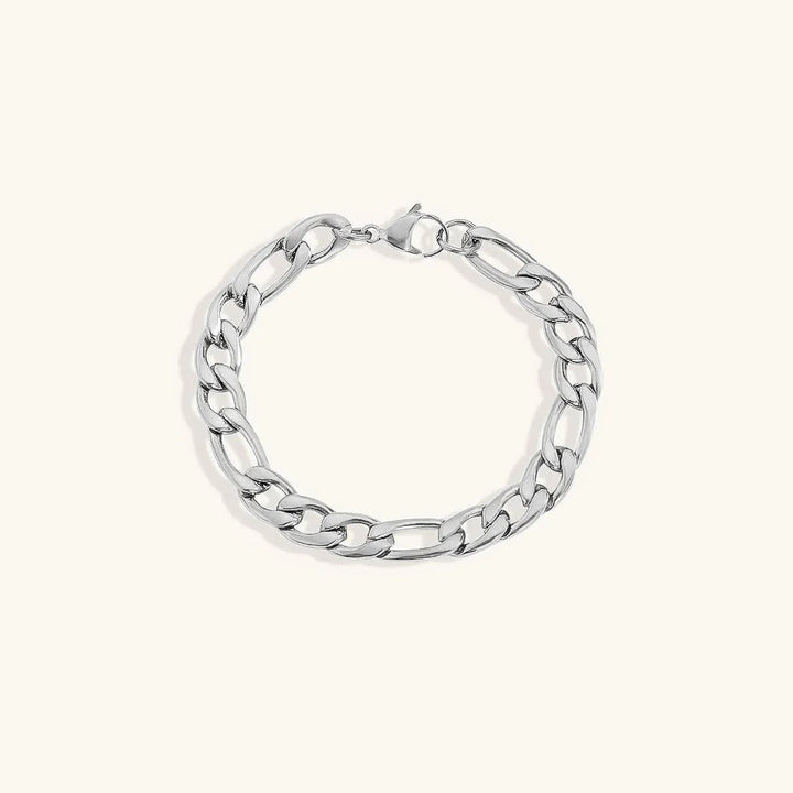 Gold-Plated Figaro Chain Bracelet for Women