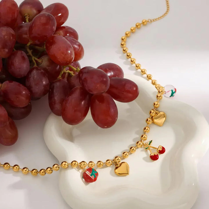 Gold-Plated Charm Chain Necklace for Women