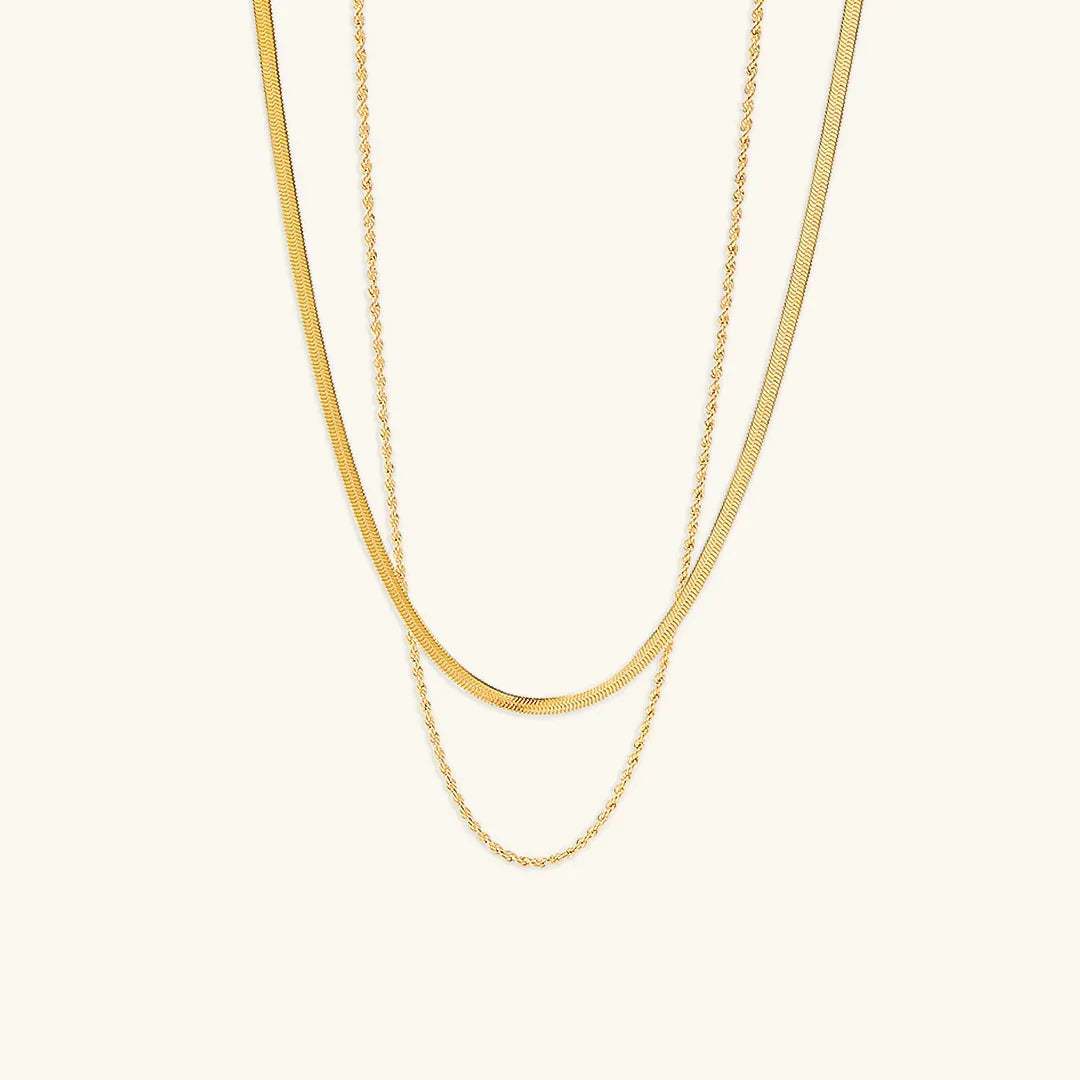 Gold-Plated Layered Chain Necklace for Women
