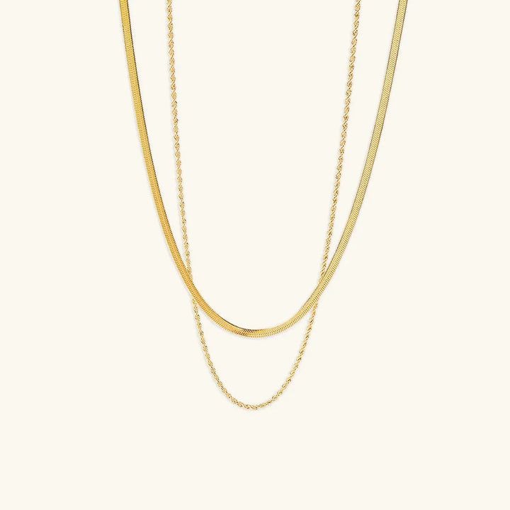 Gold-Plated Layered Chain Necklace for Women