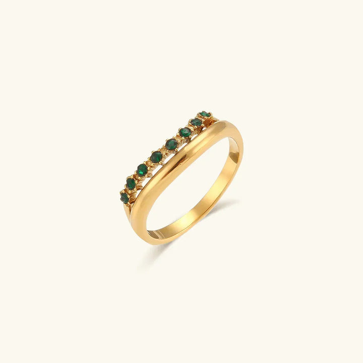 Gold-Plated CZ Stackable Band Ring for Women