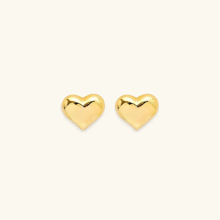 Gold-Plated Heart Stud Earrings for Women
