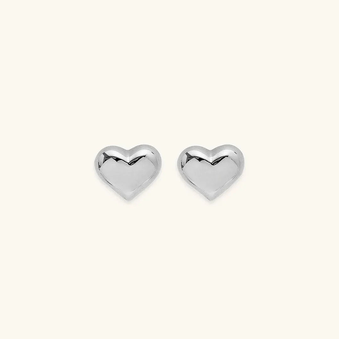 Gold-Plated Heart Stud Earrings for Women