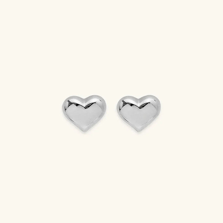 Gold-Plated Heart Stud Earrings for Women