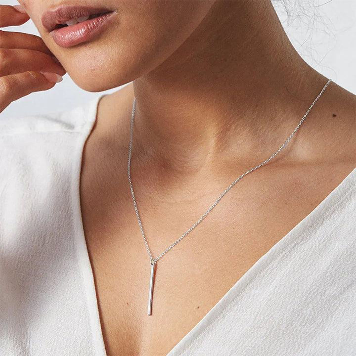 Gold-Tone Vertical Bar Pendant Necklace