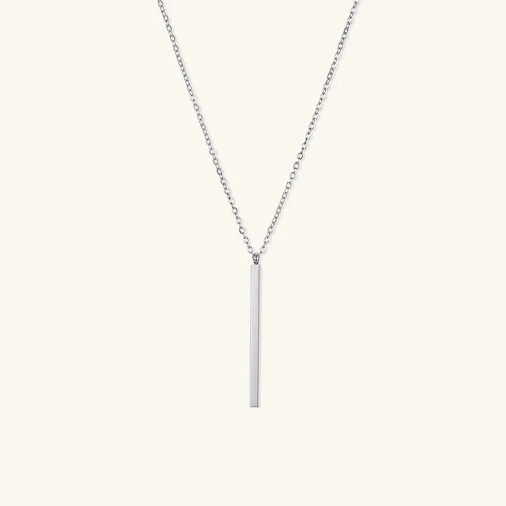 Gold-Plated Slim Bar Pendant Necklace