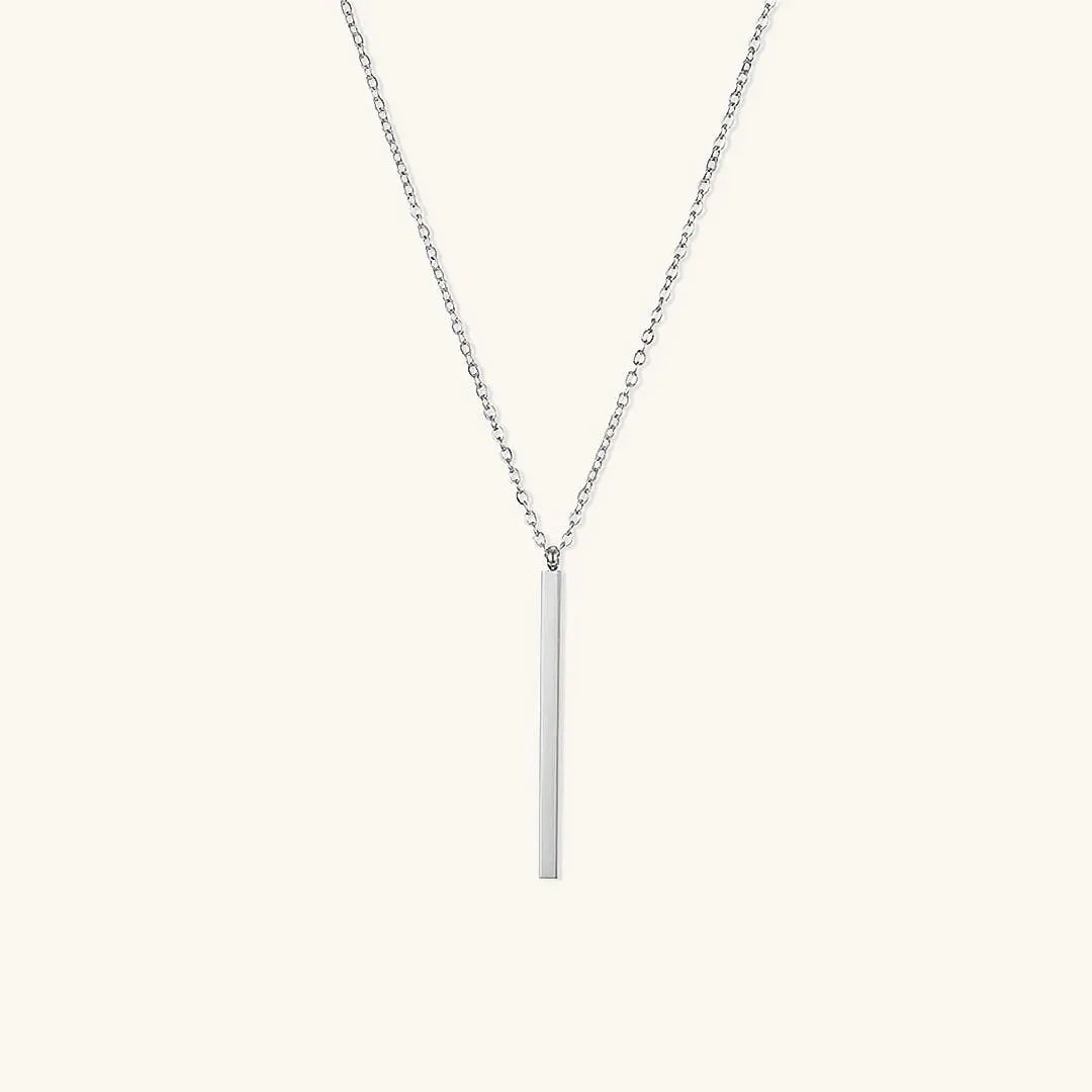 Gold-Tone Vertical Bar Pendant Necklace