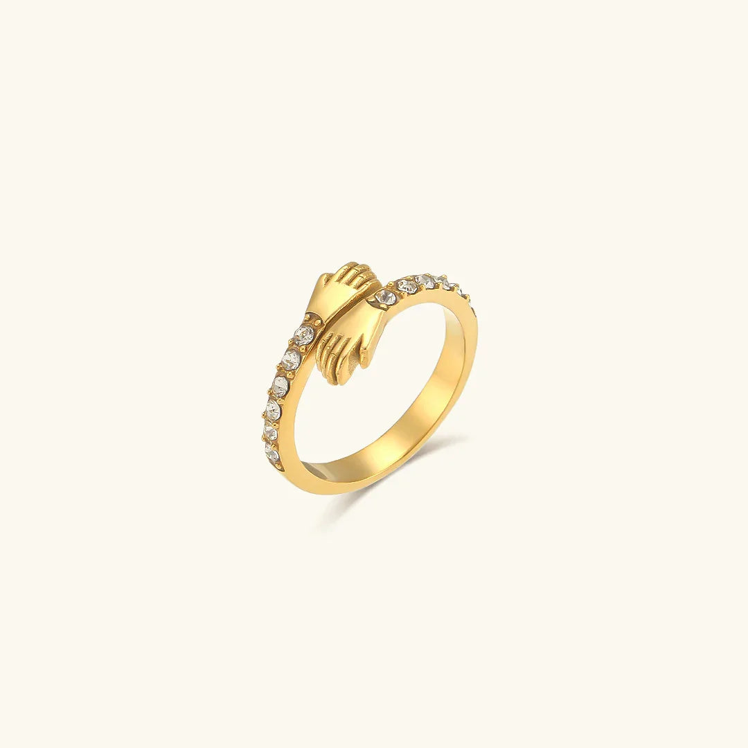 Gold-Plated Adjustable Diamond Ring For Women