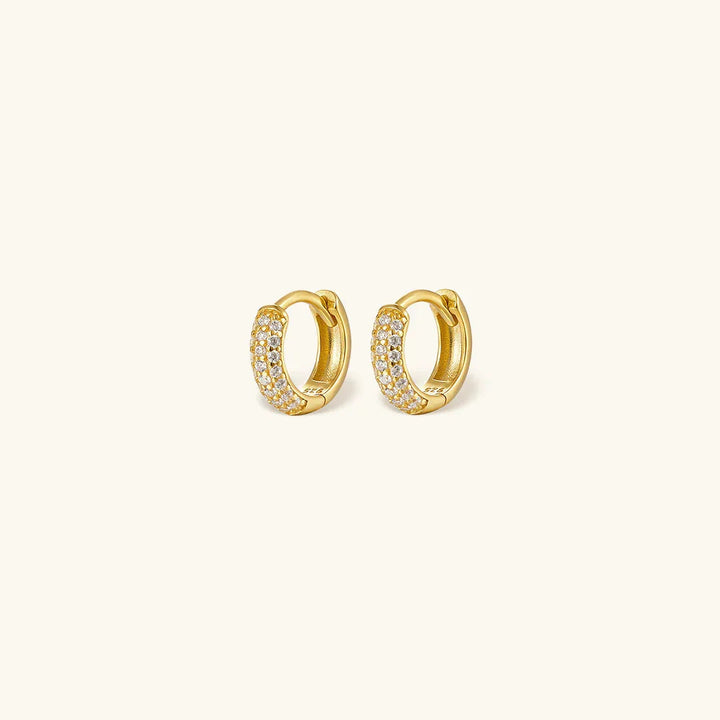 Gold-Plated CZ Chunky Huggie Earrings