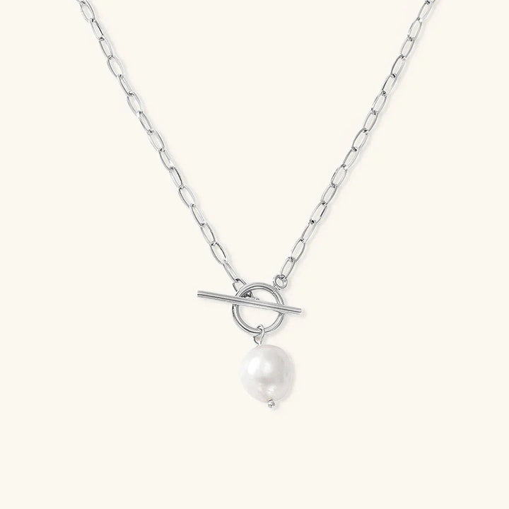 Gold-Plated Faux Pearl Pendant Necklace Women
