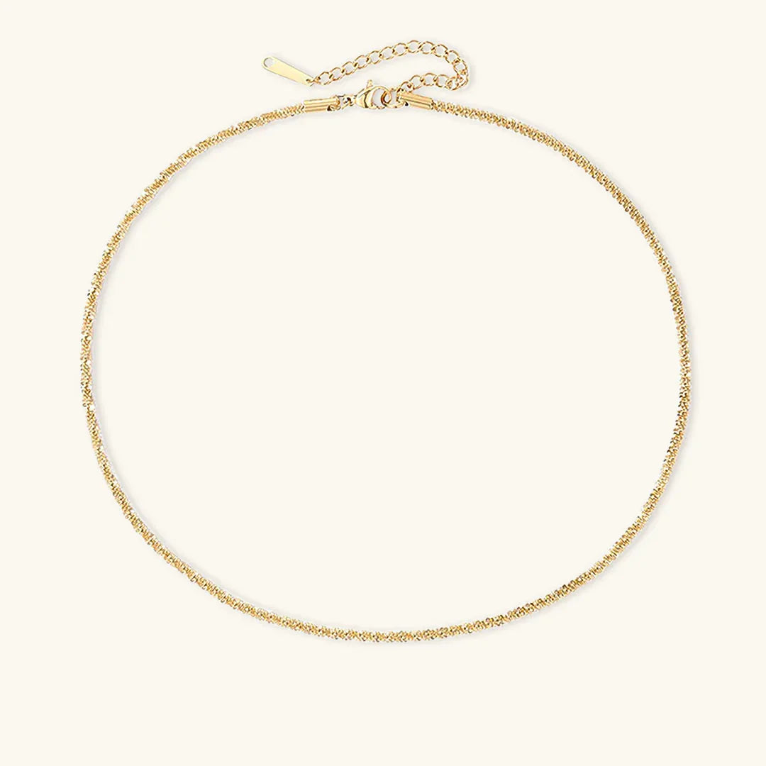 Gold-Tone Textured Chain Necklace for Women