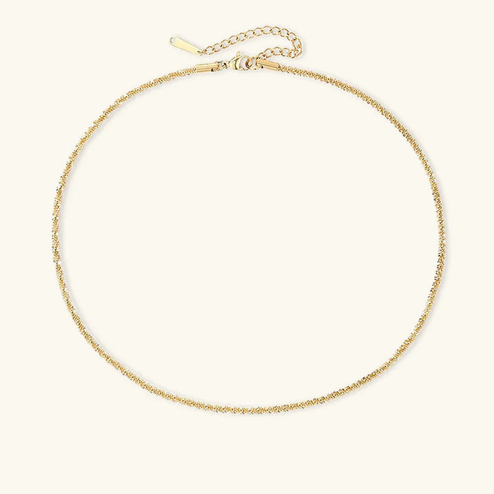 Gold-Tone Textured Chain Necklace for Women