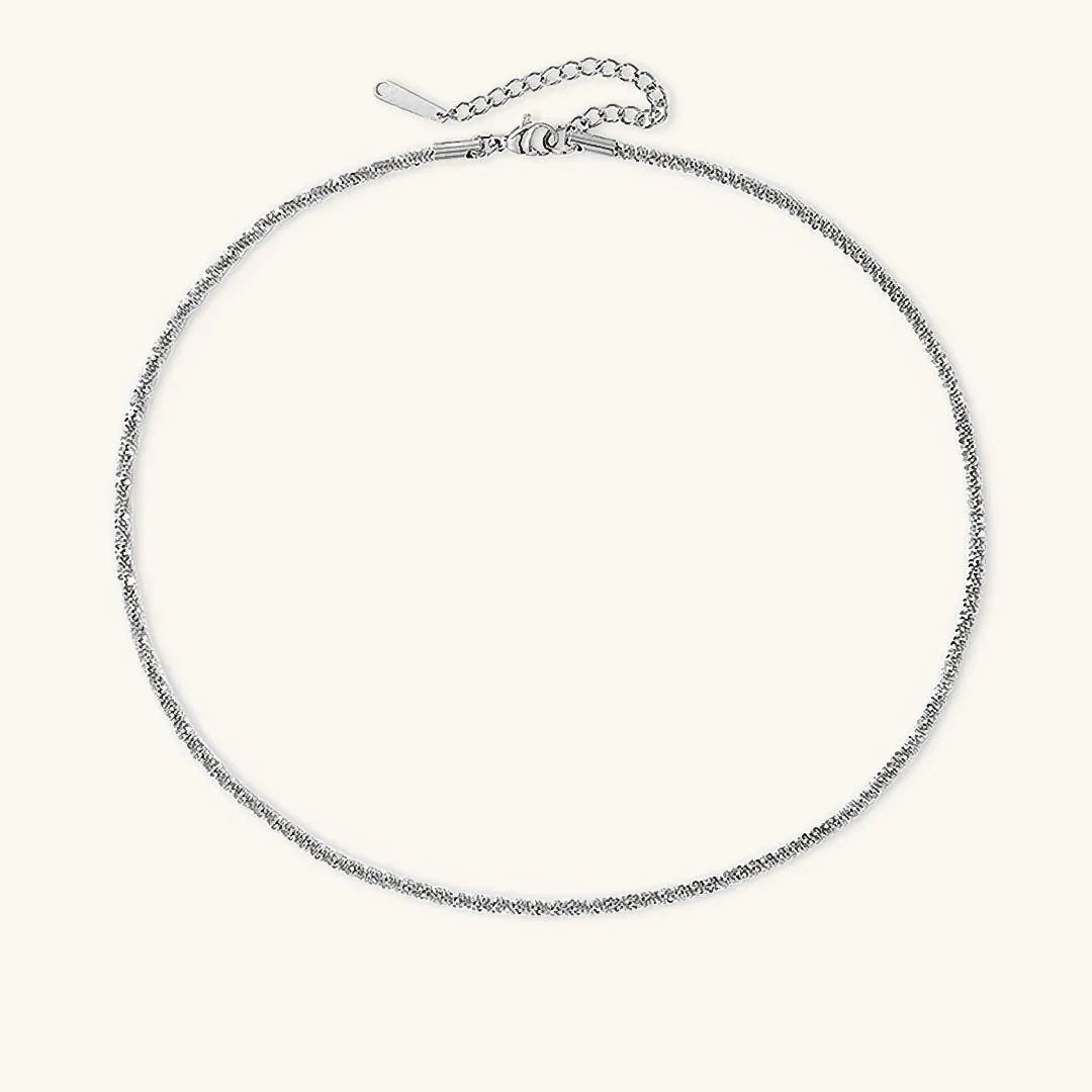 Gold-Tone Textured Chain Necklace for Women