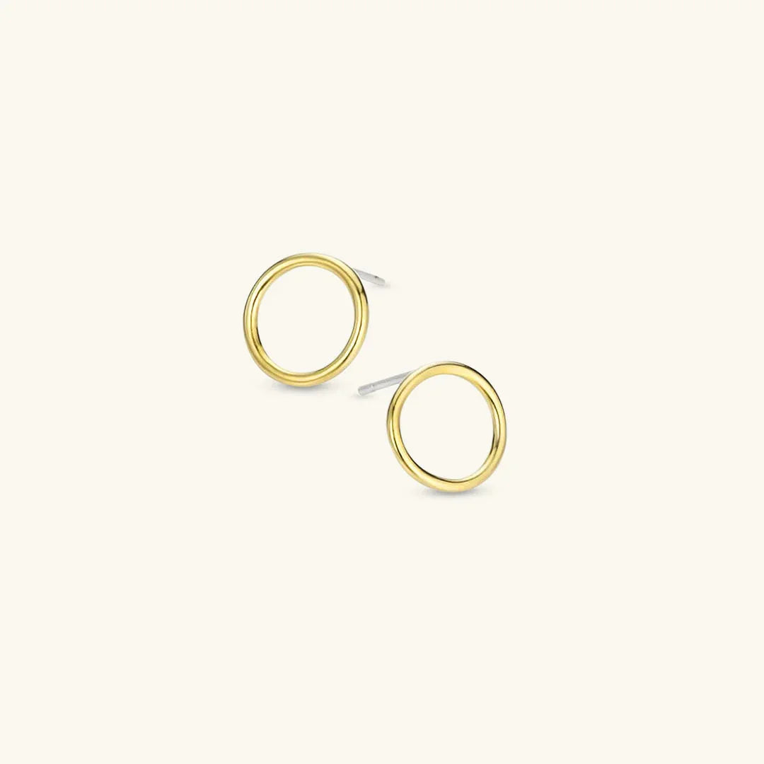 Gold-Plated Open Circle Stud Earrings