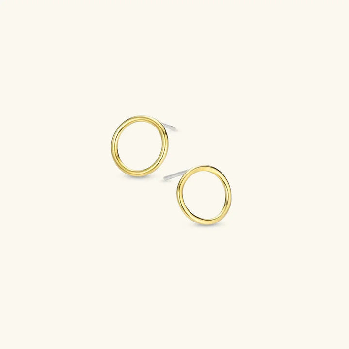 Gold-Plated Open Circle Stud Earrings