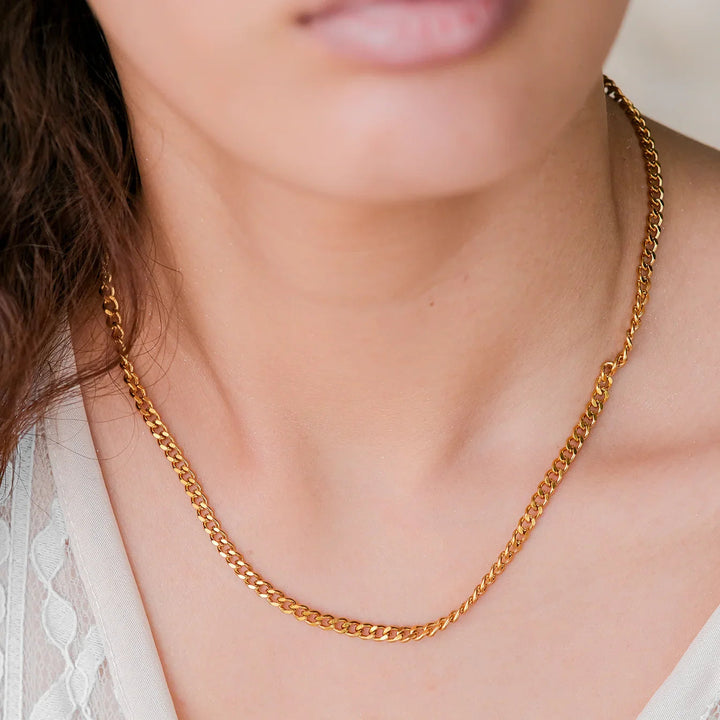 Gold-Tone Curb Link Chain Necklace