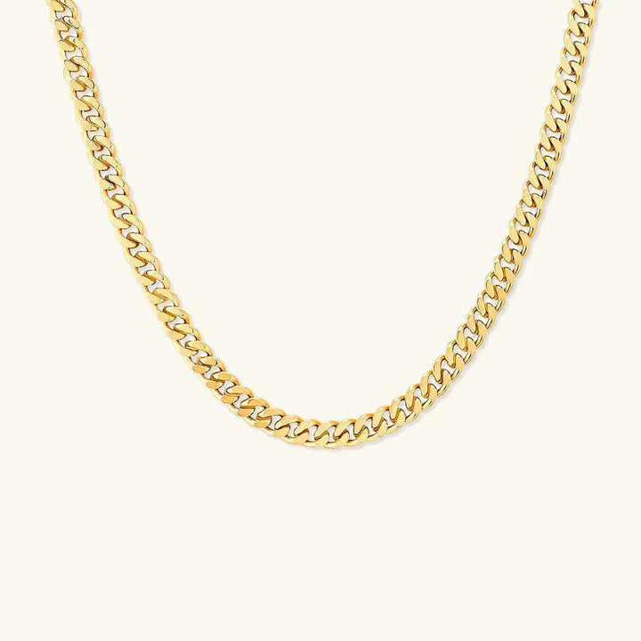 Gold-Plated Cuban Link Chain Necklace for Women