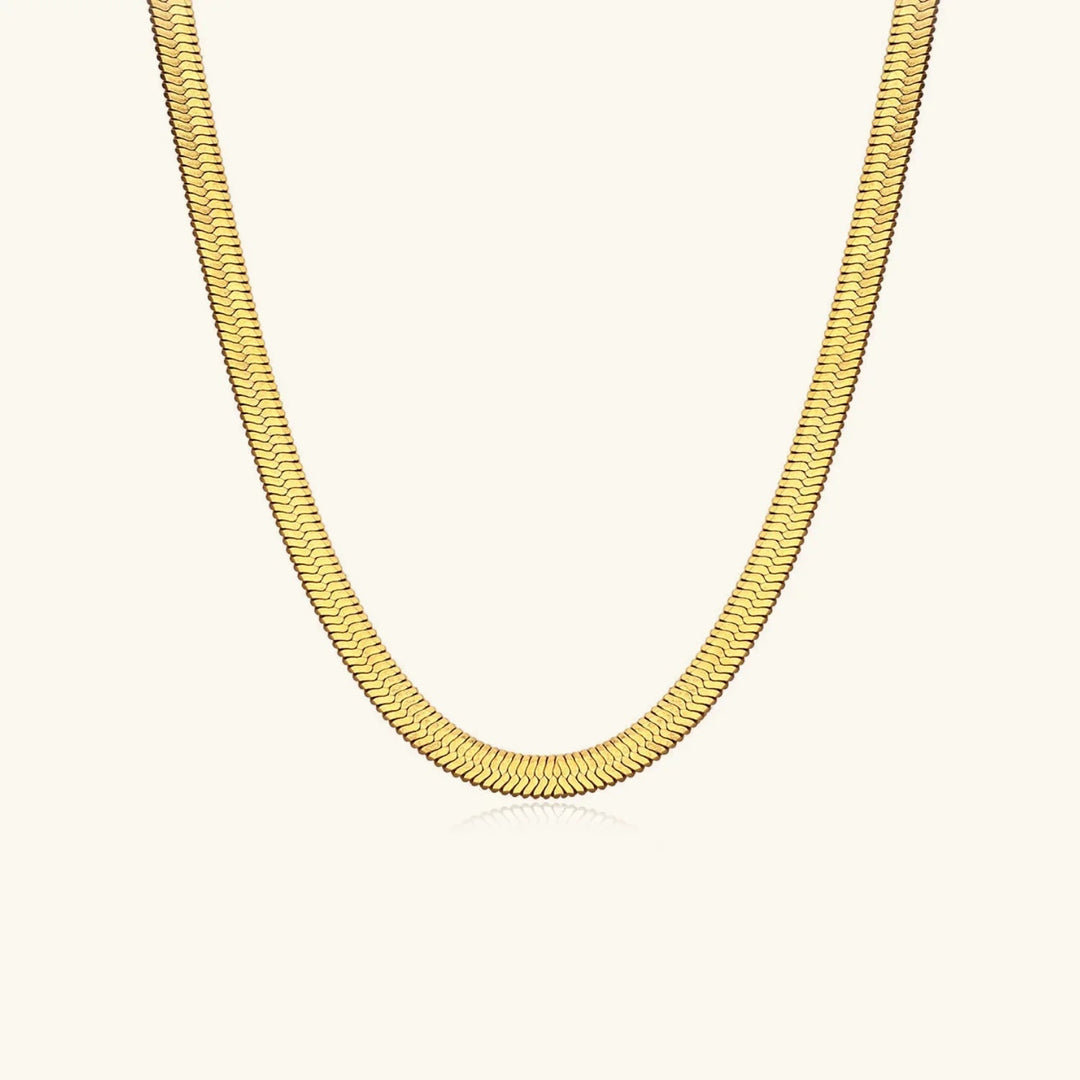 Gold-Plated Herringbone Jewelry 2-Piece Set
