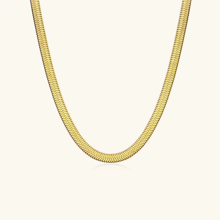 Gold-Plated Herringbone Jewelry 2-Piece Set
