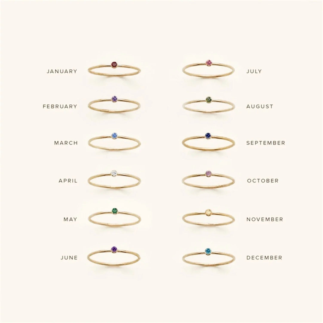 Gold-Plated Crystal Stackable Ring for Women