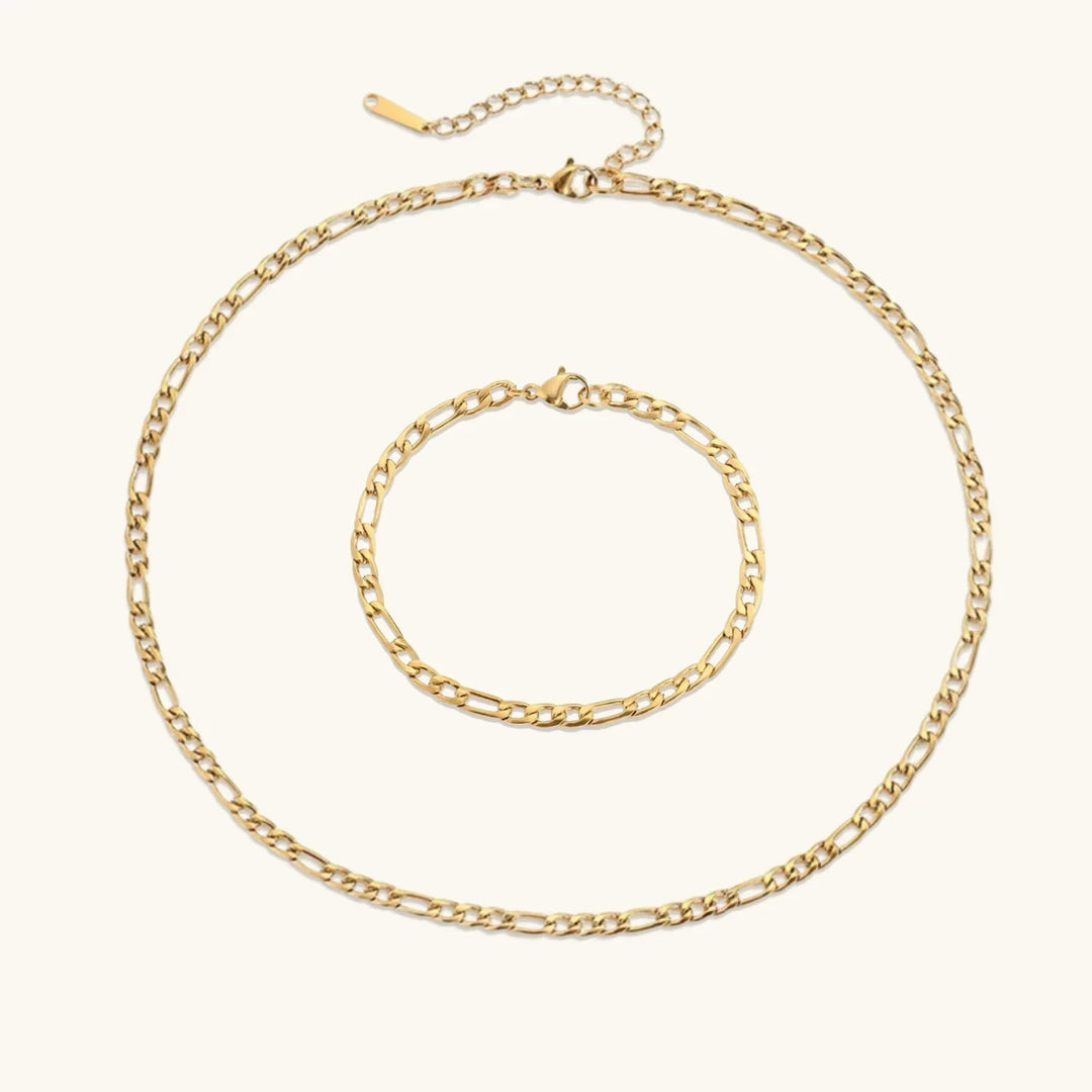 Gold-Plated Chain 2-Piece Set for Women
