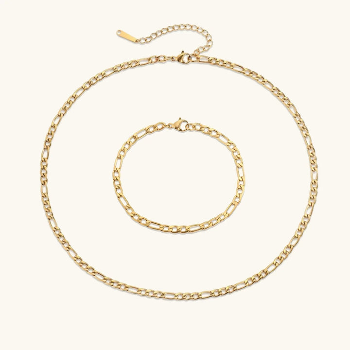 Gold-Plated Chain 2-Piece Set for Women