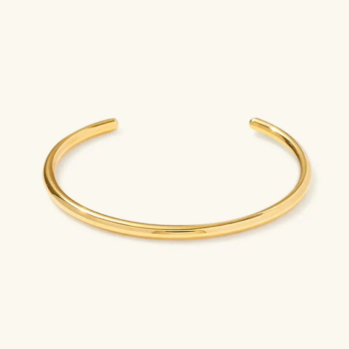Gold-Plated Minimalist Open Cuff Bangle for Women