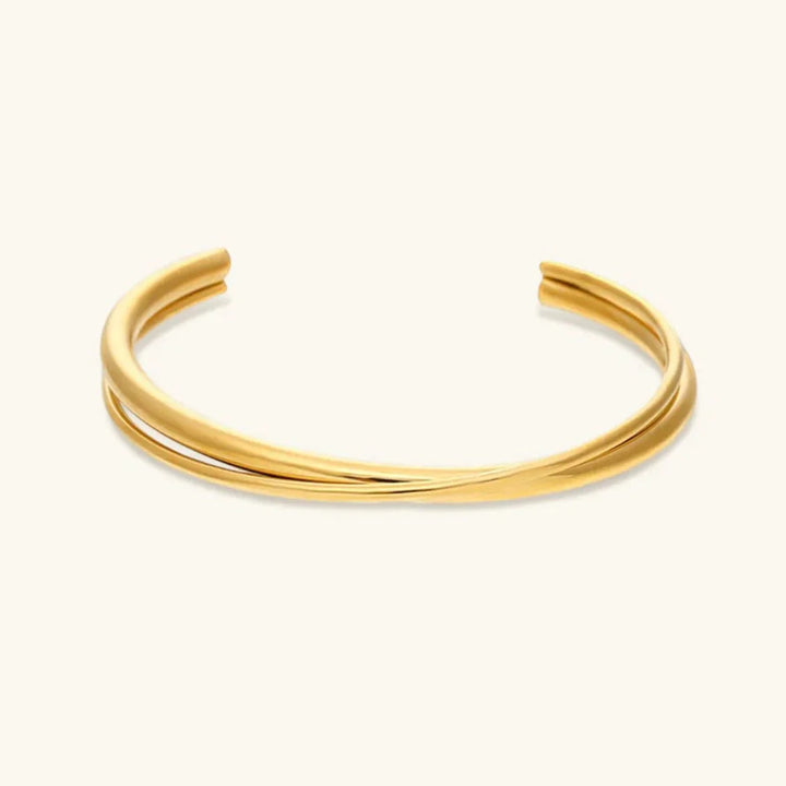 Gold-Plated Layered Bangle Bracelet for Women