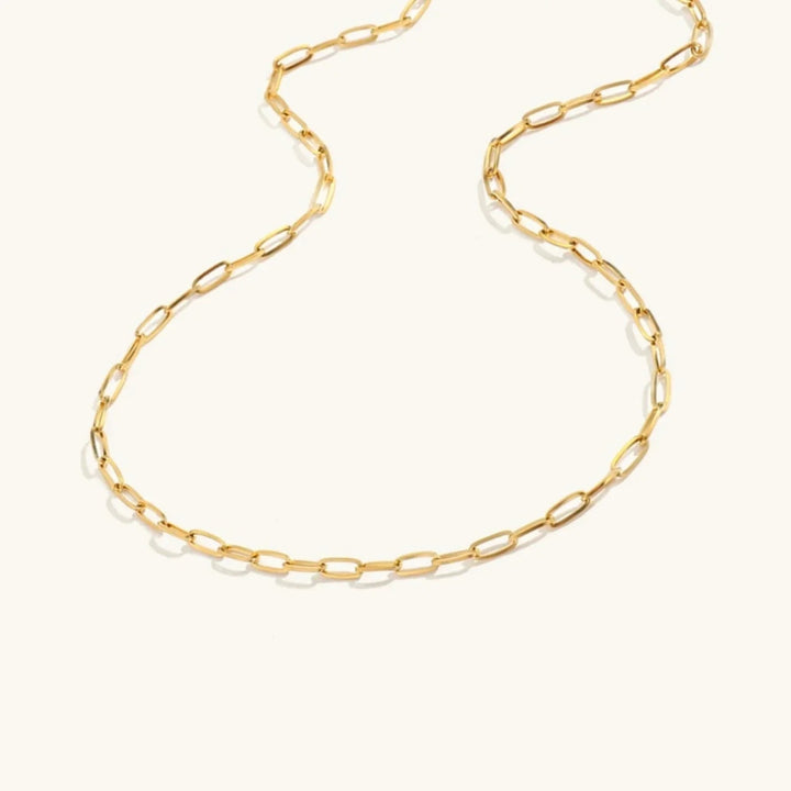 Gold-Plated Paperclip Chain Necklace Women