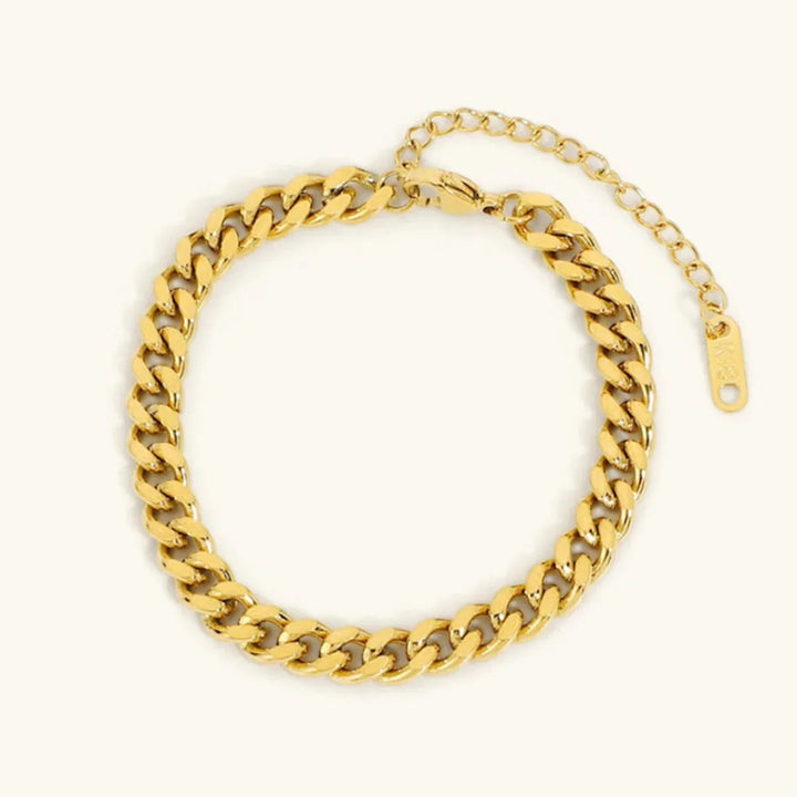 Gold-Plated Chain Bracelet with Stainless Steel for Women