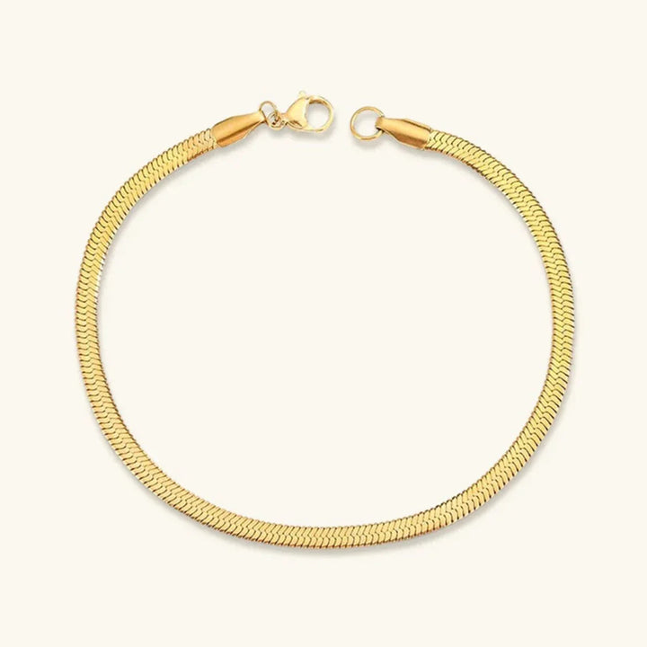 Gold-Plated Flat Chain Bracelet for Women