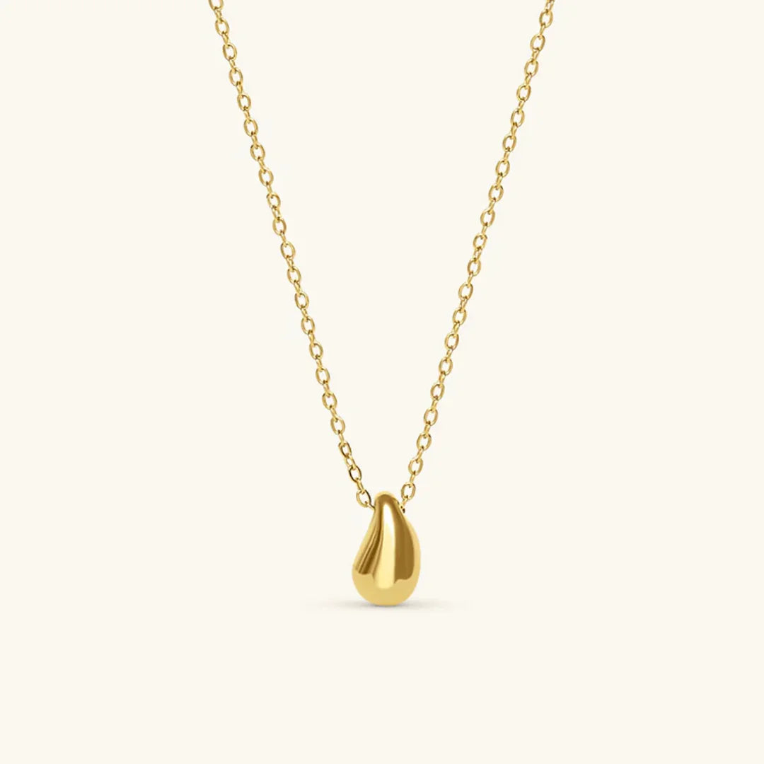 Gold-Plated Teardrop Pendant Necklace for Women