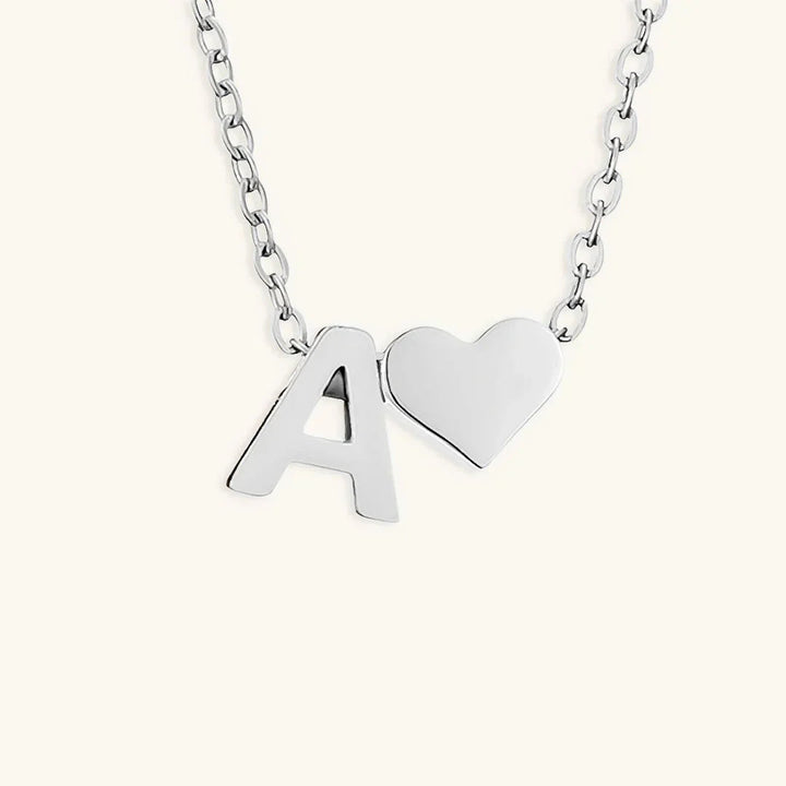 Gold-Plated Initial Heart Pendant Necklace
