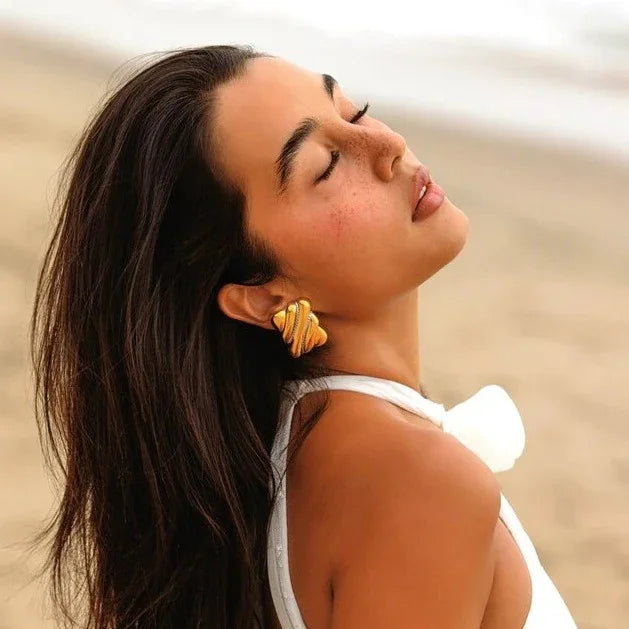 Gold-Plated Vintage-Inspired Earrings with Silver Detailing