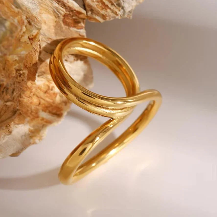 Gold-Plated Contemporary Ring