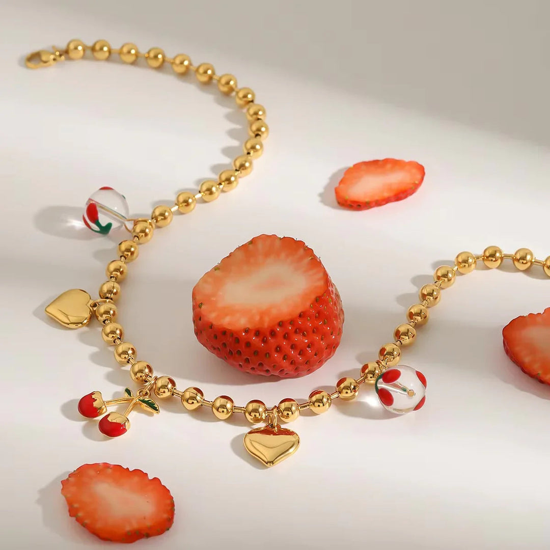 Gold-Plated Charm Chain Necklace for Women