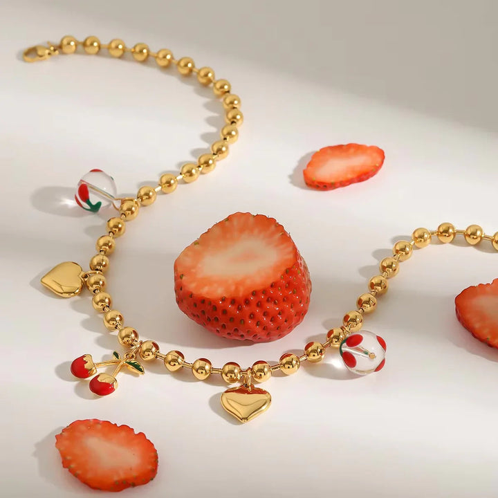 Gold-Plated Charm Chain Necklace for Women
